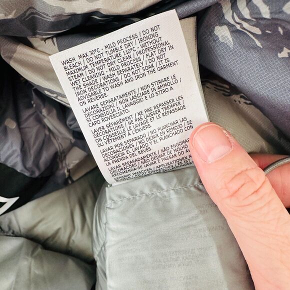 Moncler Genius Muted Cream Blue Gray Sage Army Paint Swatch Hooded Down Jacket S - Picture 14 of 16